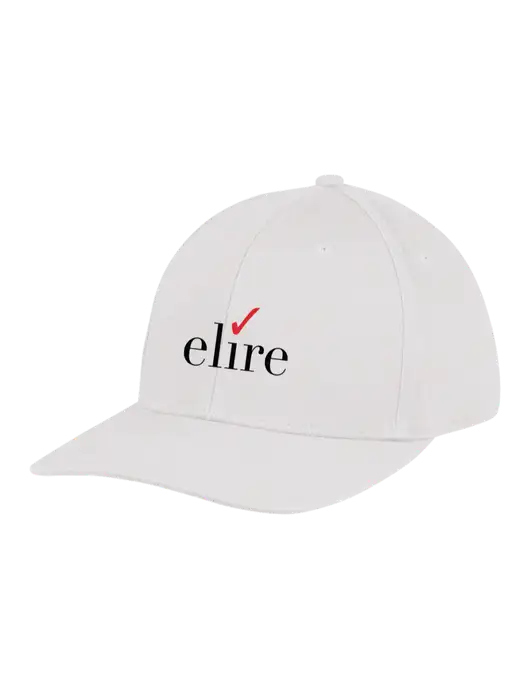 Premium Modern Structured Twill White Snapback Cap w/Elire Logo