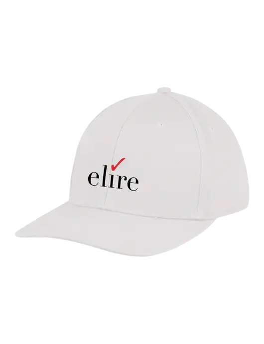 Premium Modern Structured Twill White Snapback Cap w/Elire Logo