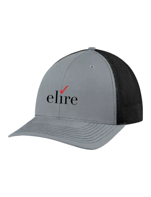 Richardson Adjustable Snapback Original 112 Trucker Cap Heather Grey w/Black Mesh w/Elire Logo