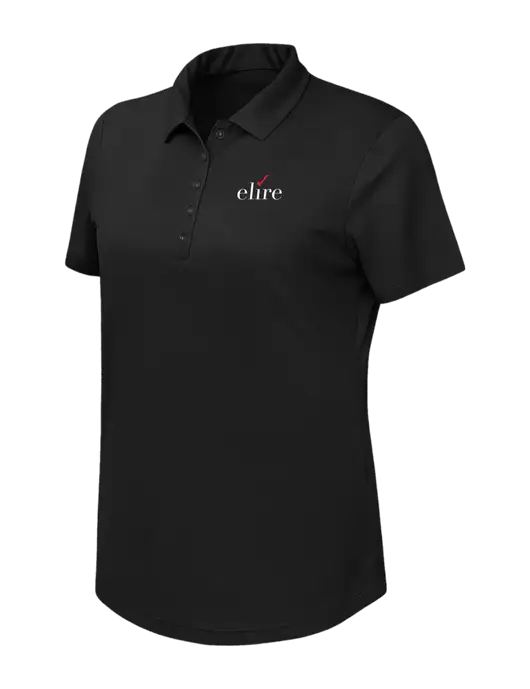 Callaway Womens Birdseye Black Polo w/Elire Logo