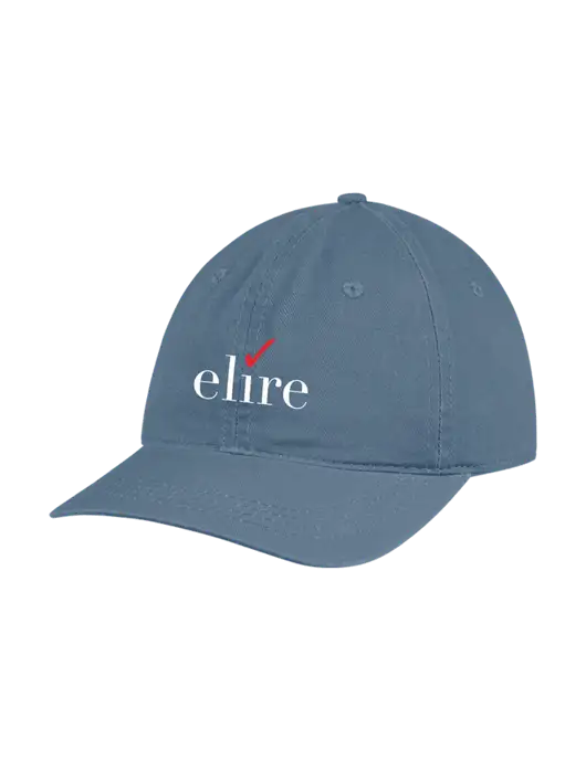 Garment Washed Unstructured Twill Light Navy Blue Cap w/Elire Logo
