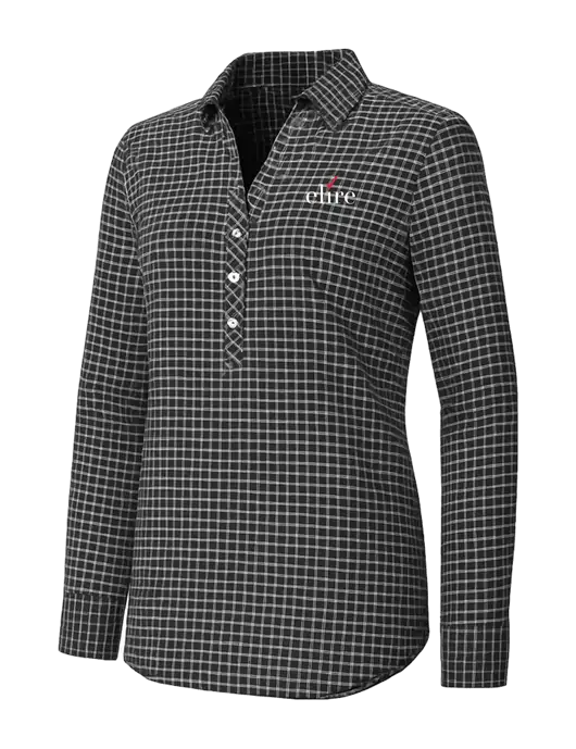 Womens Dark Grey/White City Stretch Shirt w/Elire Logo