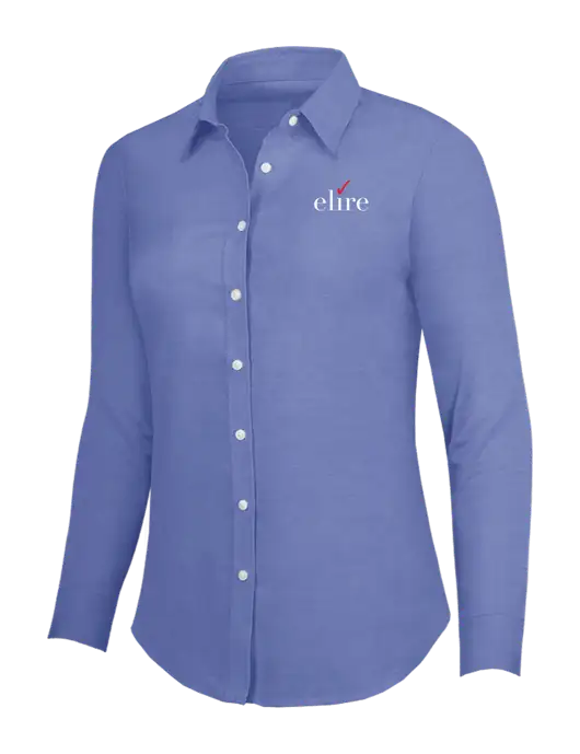 Navy Womens SuperPro Oxford Shirt w/Elire Logo