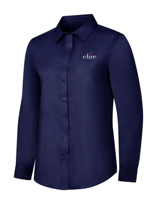 Navy Womens Long Sleeve Superpro React Twill Shirt w/Elire Logo
