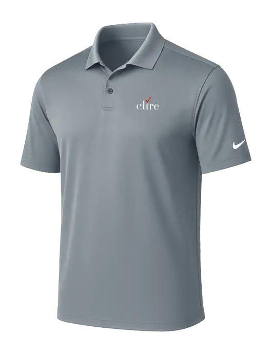 NIKE Medium Grey Victory Solid Polo w/Elire Logo