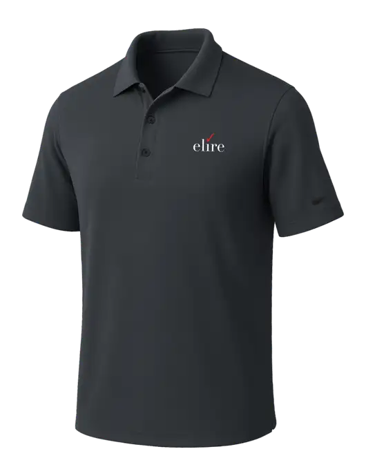 NIKE Dark Grey Dri-Fit Micro Pique Polo w/Elire Logo