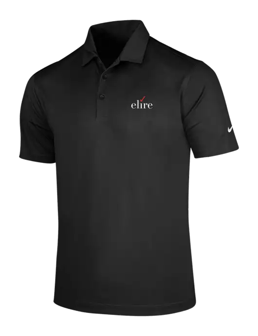 NIKE Black Dri-Fit Vertical Mesh Polo w/Elire Logo