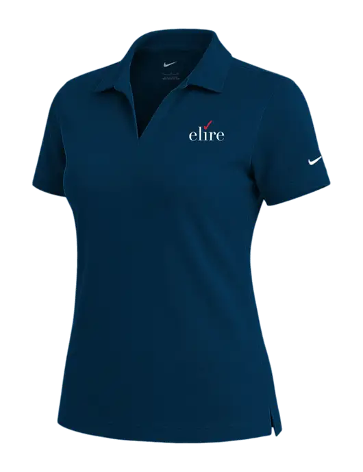 NIKE Navy Womens Dri-Fit Micro Pique Polo w/Elire Logo