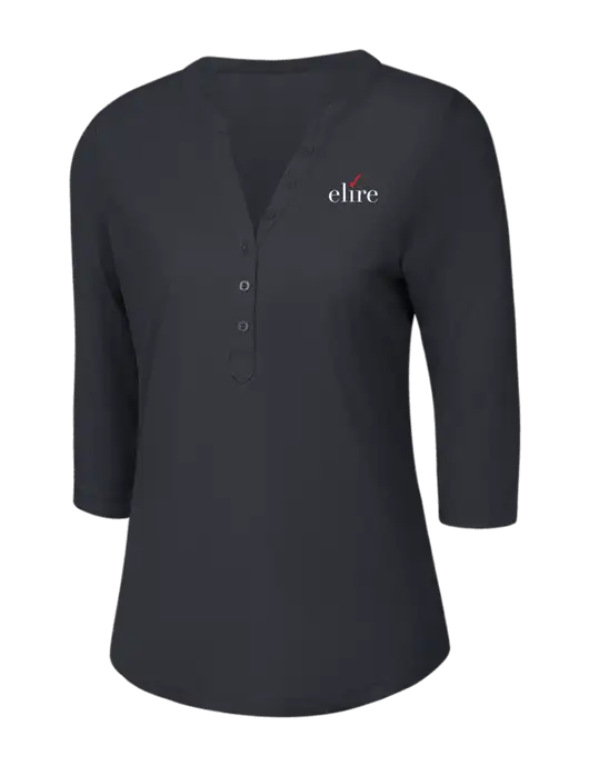 OGIO Charcoal Grey Jewel Henley w/Elire Logo