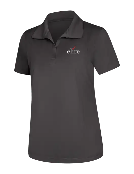 Womens Dark Grey Micropique Sport-Wick Polo w/Elire Logo