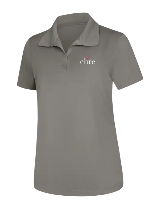 Womens Medium Grey Micropique Sport-Wick Polo w/Elire Logo