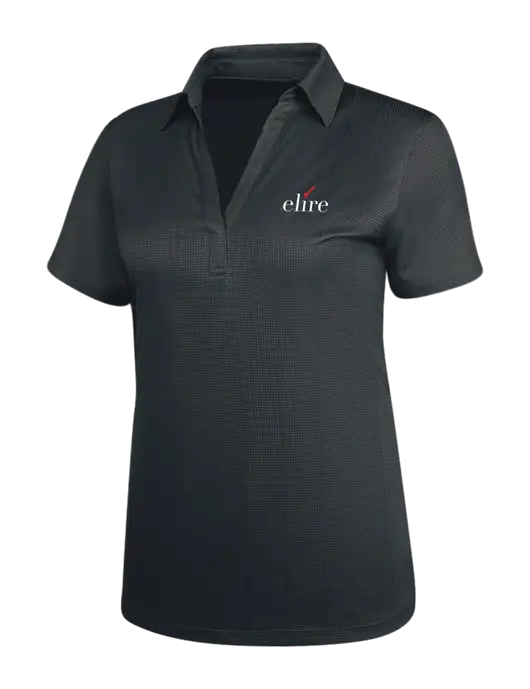 Dark Grey Womens Performance Fine Jacquard Polo w/Elire Logo