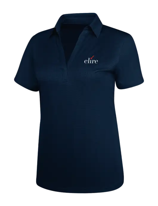 Navy Womens Performance Fine Jacquard Polo w/Elire Logo
