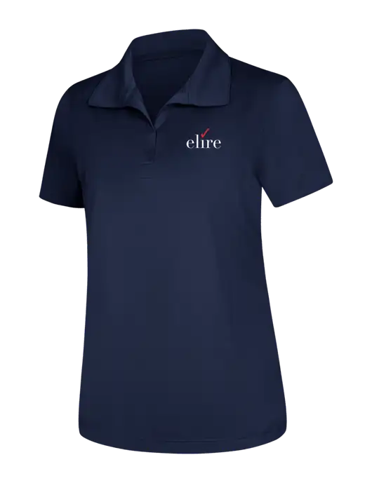 Womens Navy Micropique Sport-Wick Polo w/Elire Logo