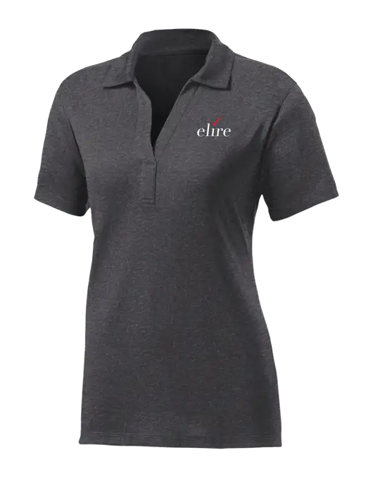 Womens Dark Grey Heather Contender Polo w/Elire Logo