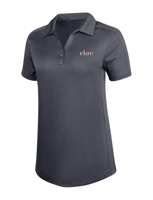 Womens Dark Grey Diamond Jacquard Polo w/Elire Logo