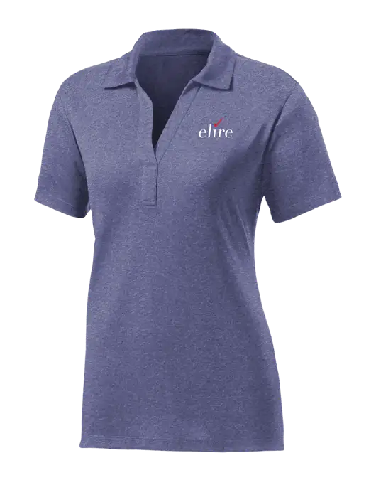 Womens Navy Heather Contender Polo w/Elire Logo