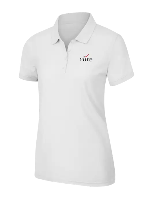 White Womens Core Classic Pique Polo w/Elire Logo