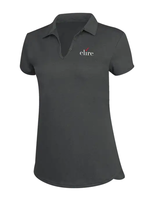 Womens Charcoal Trace Heather Polo w/Elire Logo