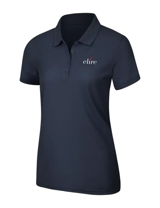 Navy Blue Womens Core Classic Pique Polo w/Elire Logo