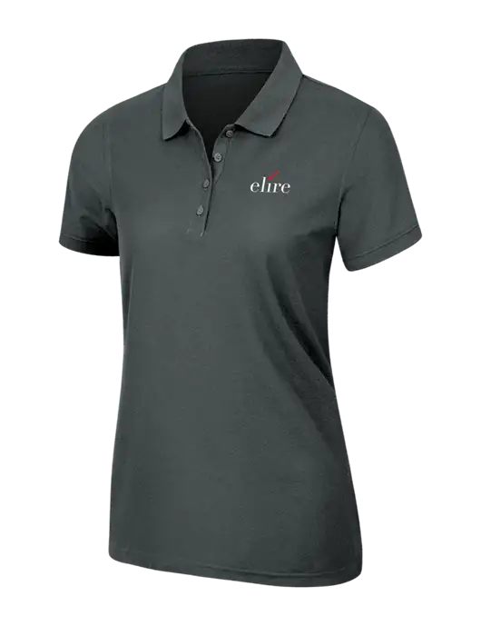 Dark Grey Womens Core Classic Pique Polo w/Elire Logo