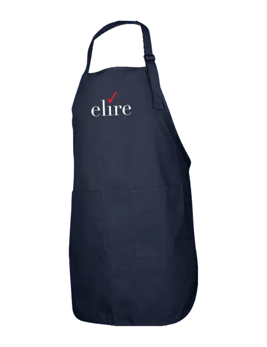 Full-Length Navy Apron With Pockets w/Elire Logo