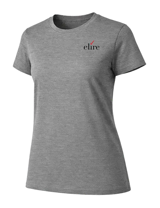 Womens Ring Spun Light Grey Heather 4.5 oz T-Shirt w/Elire Logo