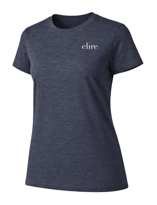 Womens Ring Spun Heather Navy 4.5 oz T-Shirt w/Elire Logo