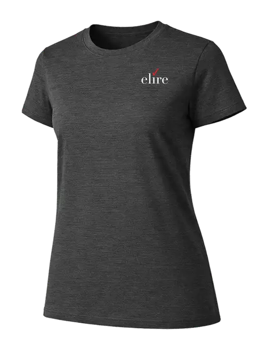 Womens Ring Spun Dark Heather Grey 4.5 oz T-Shirt w/Elire Logo