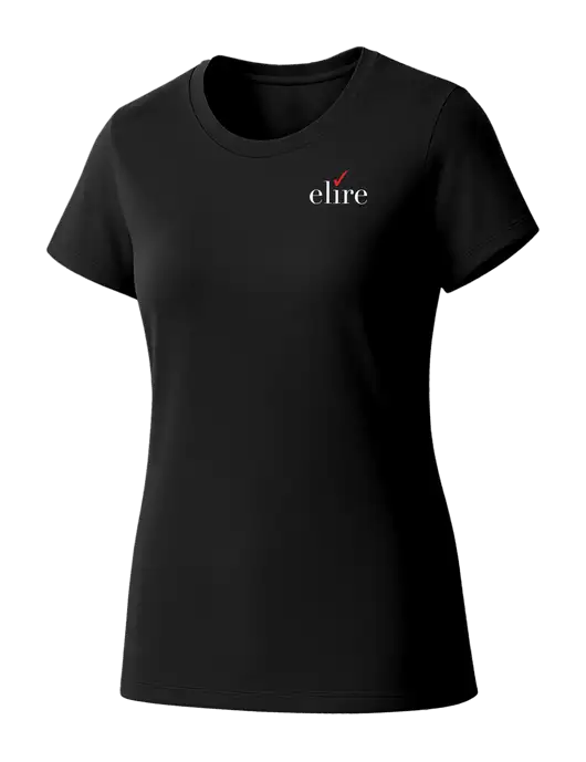 Womens Seriously Soft Black T-Shirt w/Elire Logo