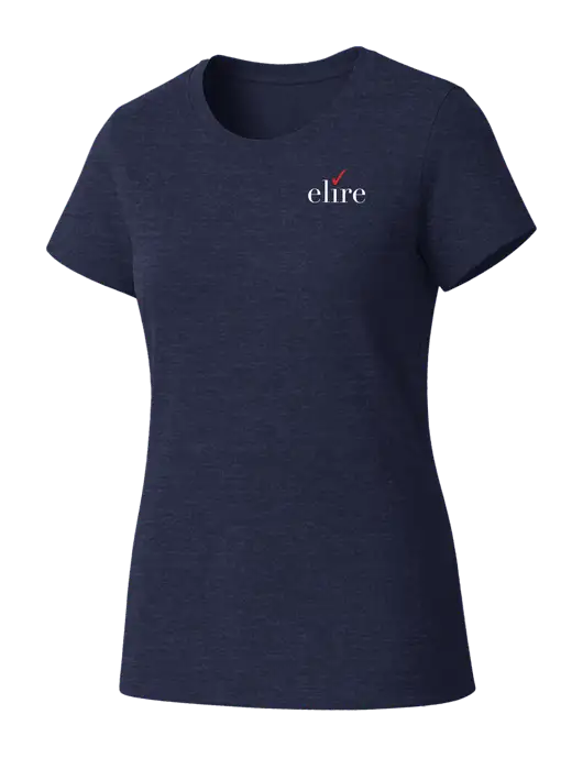 Womens Seriously Soft Heathered Navy T-Shirt w/Elire Logo