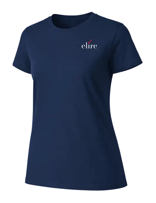 Womens Ring Spun Navy 4.5 oz T-Shirt w/Elire Logo