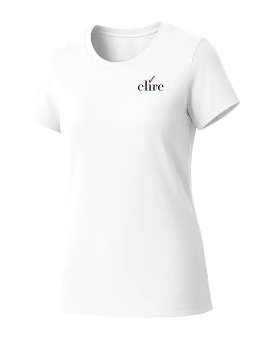 Womens Seriously Soft White T-Shirt w/Elire Logo