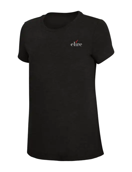Womens Simply Soft Black 4.5oz Poly/Combed Ring Spun Cotton T-Shirt w/Elire Logo