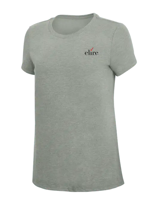 Womens Simply Soft Grey Frost 4.5oz  Poly/Combed Ring Spun Cotton T-Shirt w/Elire Logo