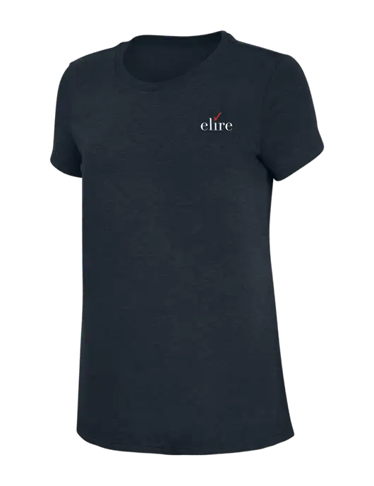 Womens Simply Soft Navy 4.5oz Poly/Combed Ring Spun Cotton T-Shirt w/Elire Logo