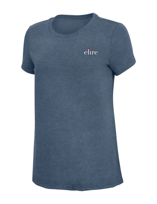 Womens Simply Soft Navy Frost 4.5oz  Poly/Combed Ring Spun Cotton T-Shirt w/Elire Logo