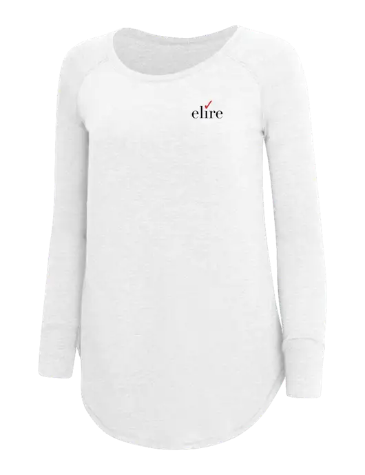 Womens Perfect Wide Collar Tunic Tri-Blend White 4.5 oz T-Shirt w/Elire Logo
