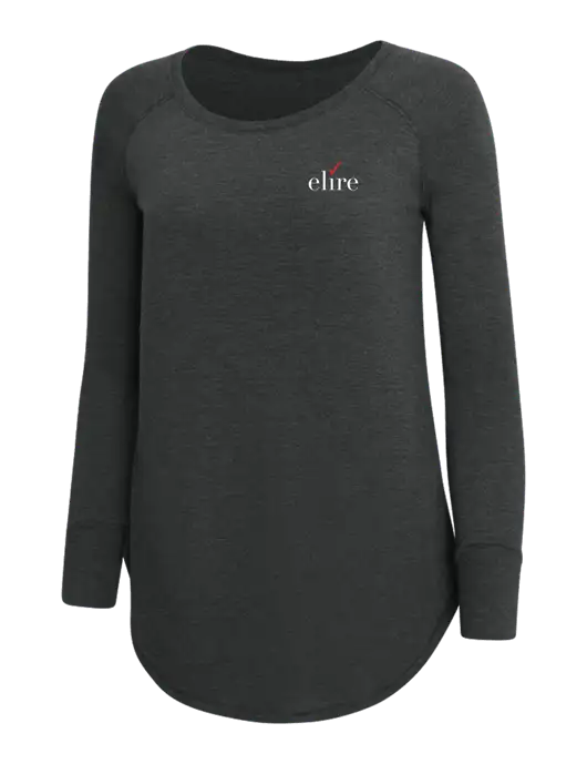 Womens Perfect Wide Collar Tunic Tri-Blend Black Frost 4.5 oz T-Shirt w/Elire Logo