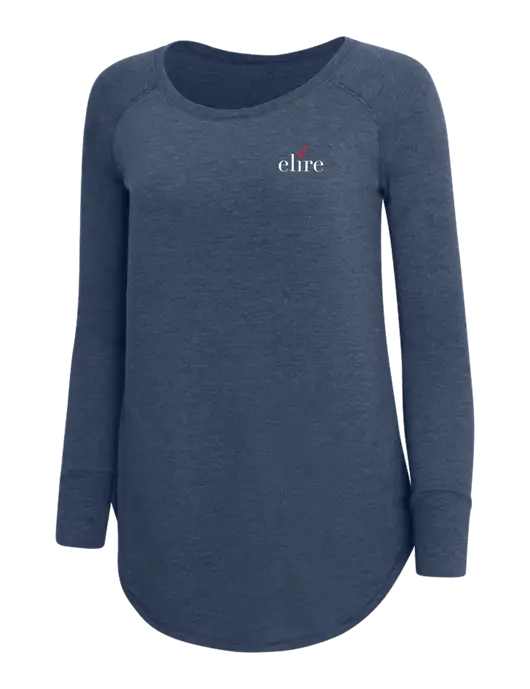 Womens Perfect Wide Collar Tunic Tri-Blend Navy Frost 4.5 oz T-Shirt w/Elire Logo