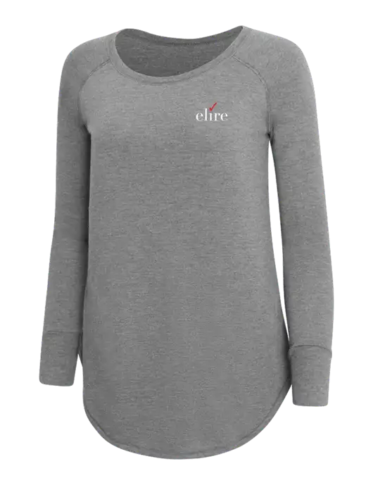 Womens Perfect Wide Collar Tunic Tri-Blend Grey Frost 4.5 oz T-Shirt w/Elire Logo