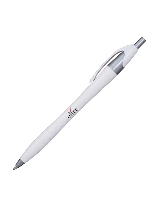 Novella White/Silver Shimmer Pen - Blue Ink w/Elire Logo