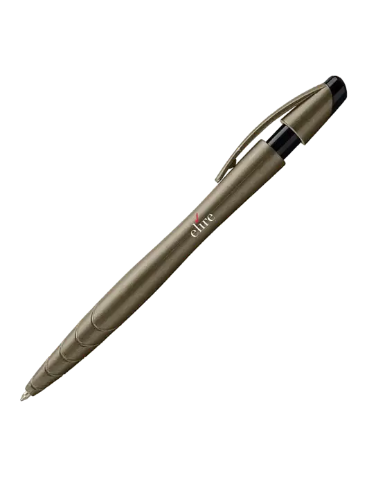 Awali Grey Metallic Pen - Black Ink w/Elire Logo