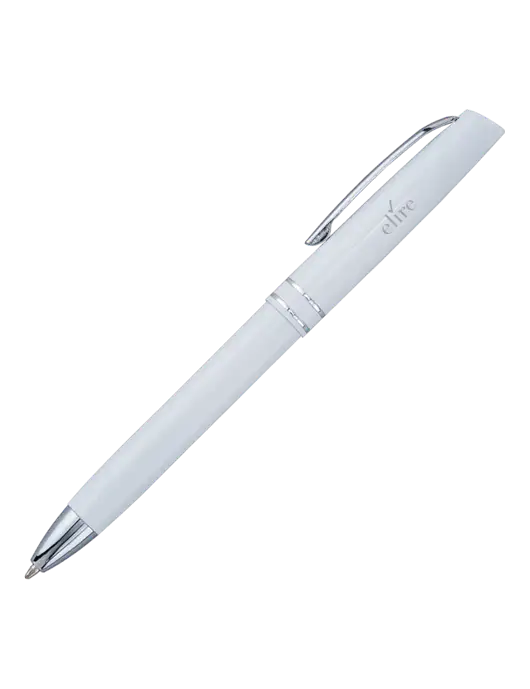 White Anguilla Black Ink Pen w/Elire Logo