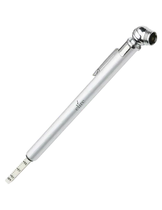 Quick View Silver Tire Gauge w/Elire Logo