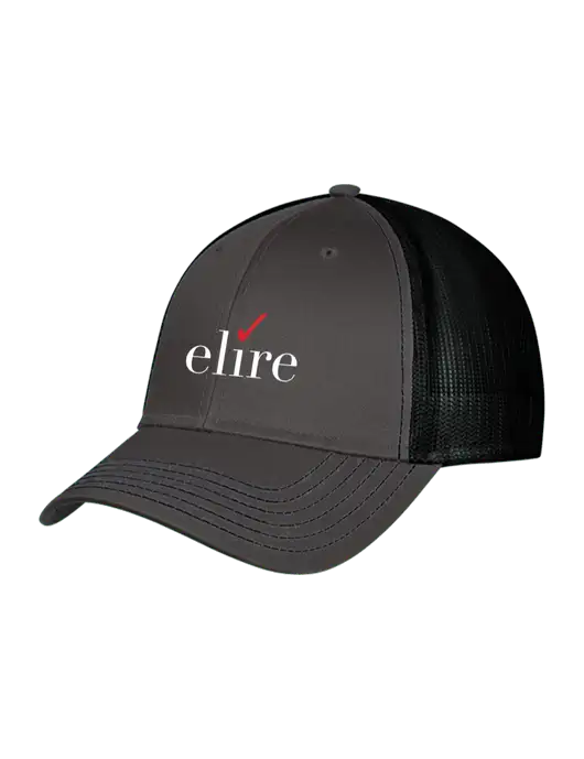Charcoal & Black Mesh Trucker Cap Snap Back w/Elire Logo
