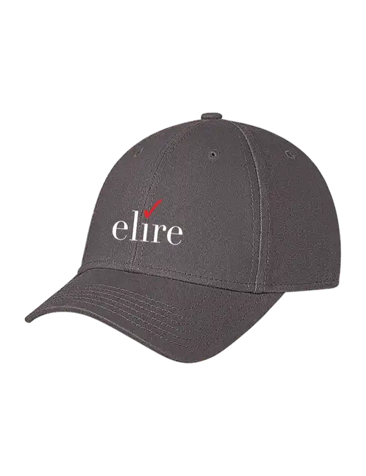 Medium Dark Grey Structured Soft Snap Closure Hook & Loop Cap w/Elire Logo