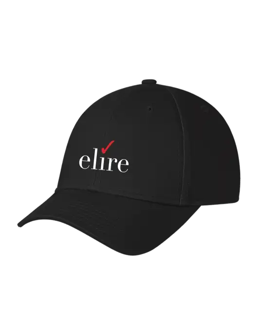Black Structured Cap Hook & Loop w/Elire Logo