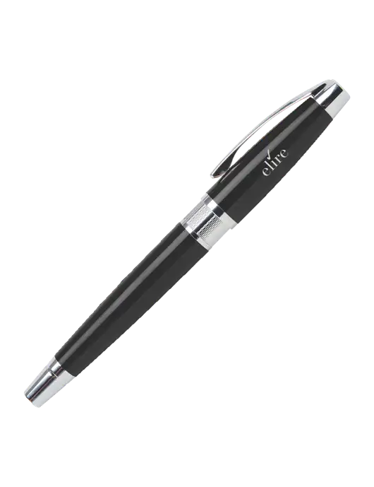 Masscotti Black Rollerball Pen - Black Ink w/Elire Logo
