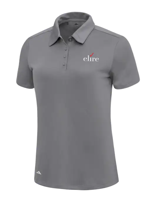 Adidas Medium Grey Womens Ultimate Solid Polo w/Elire Logo